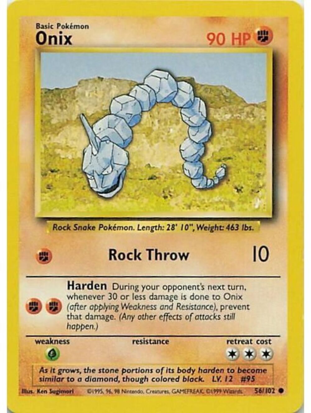 Pokemon TCG 2000 Onix LP BS2